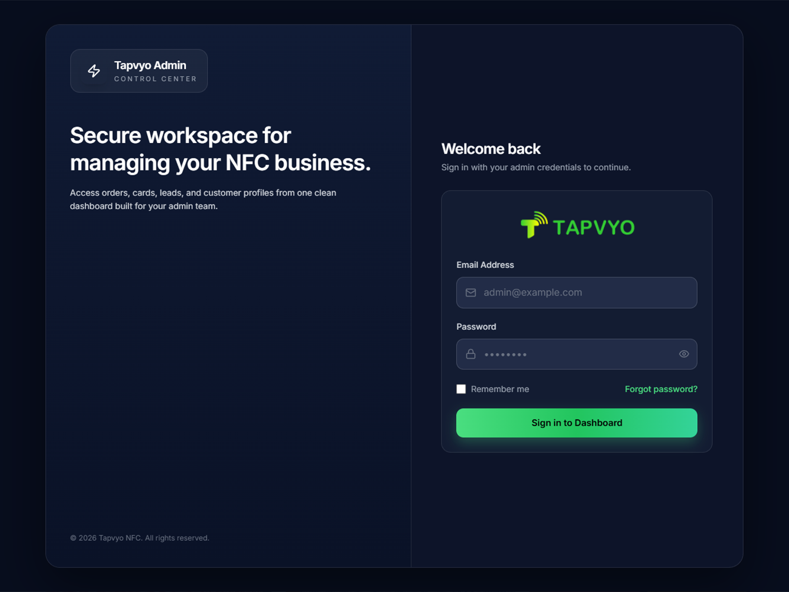 TapVyo Platform Preview